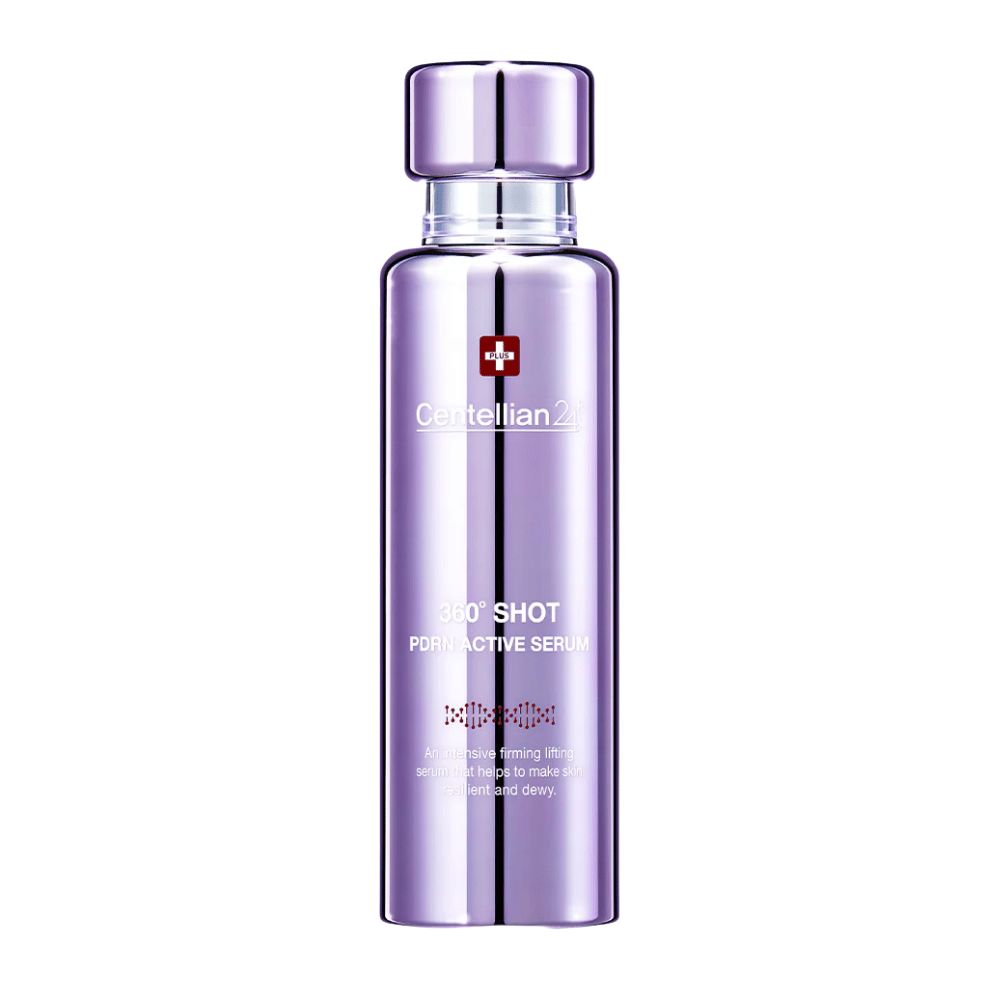 Centellian24 360º Shot PDRN Active Serum – koreanisches PDRN-Serum in einer lila Flasche für erhöhte Elastizität, tiefe Feuchtigkeit und festere, straffere Haut.