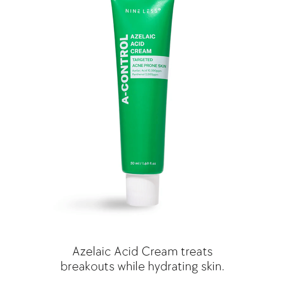 NINELESS Azelaic Acid Cream Gesichtscreme – Creme für zu Akne neigende Haut, die hilft, Pickel zu bekämpfen, die Haut mit Feuchtigkeit zu versorgen und den Hautton auszugleichen.