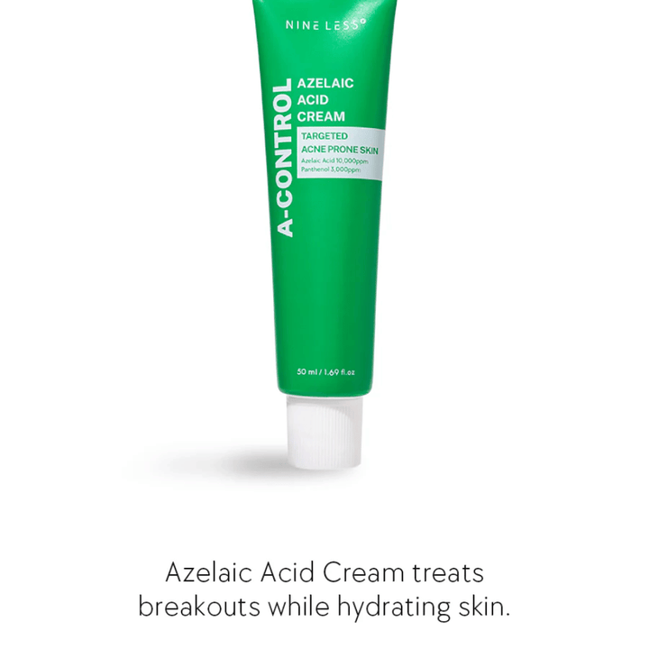 NINELESS Azelaic Acid Cream Gesichtscreme – Creme für zu Akne neigende Haut, die hilft, Pickel zu bekämpfen, die Haut mit Feuchtigkeit zu versorgen und den Hautton auszugleichen.