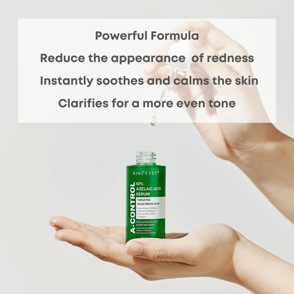 Kraftvolles Serum mit 10% Azelainsäure, das Rötungen reduziert, die Haut beruhigt und ausgleicht. Perfekt für zu Akne neigende Haut, sorgt für einen klareren Hautton und eine gleichmäßigere Textur. Ideal für die tägliche Hautpflege.