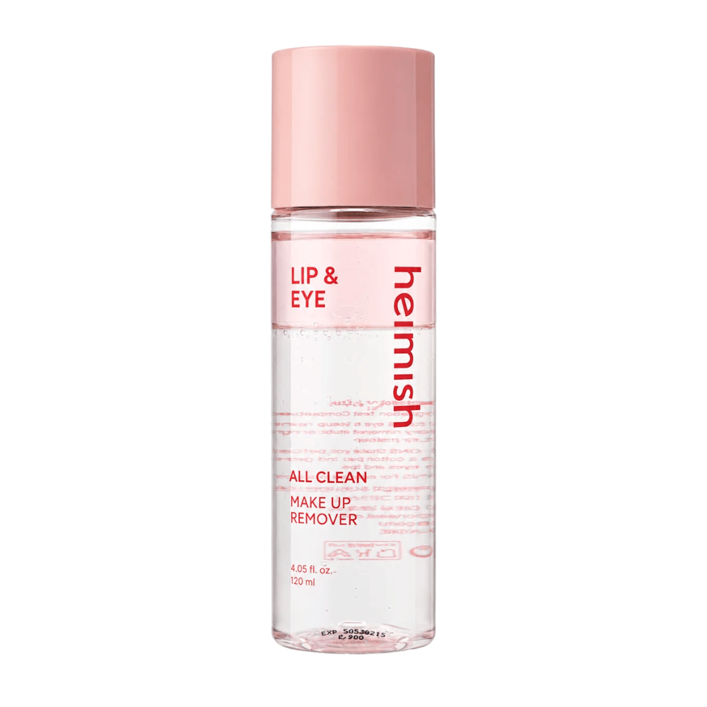 heimish All Clean Makeup Remover 120 ml makeupremover för ögon och läppar produktbild mot vit bakgrund