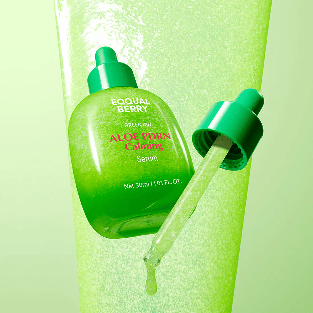 EQQUALBERRY Aloe PDRN Calming Serum 30 ml mit Pipette – beruhigendes Gesichtsserum mit Aloe und PDRN für feuchte und ausgeglichene Haut.