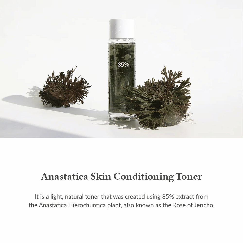 Anastatica Skin Conditioning Toner ist ein leichtes und natürliches Gesichtswasser mit 85 % Extrakt aus Anastatica Hierochuntica – auch bekannt als Rose von Jericho. Es spendet effektiv Feuchtigkeit, beruhigt und gleicht die Haut aus.