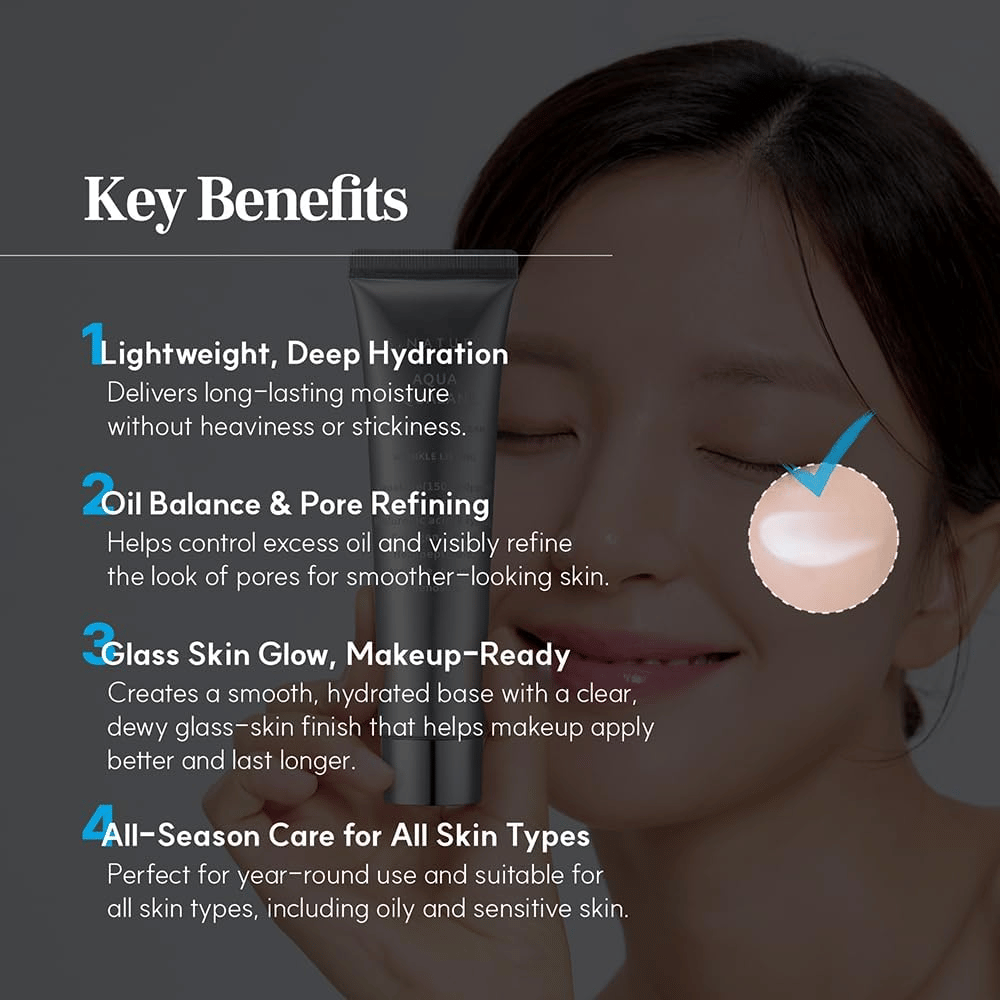 S.NATURE Aqua Squalane Moisturizing Cream spendet tiefenwirksame Feuchtigkeit, stärkt die Hautbarriere und ist für alle Hauttypen geeignet, auch für empfindliche Haut.