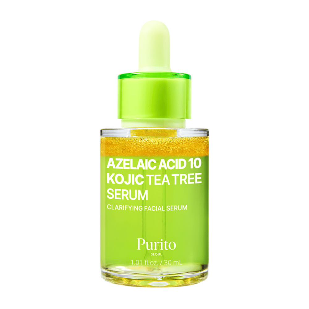 Produktbild von Purito Azelaic Acid 10 Kojic Tea Tree Serum 30 ml. Klärendes Gesichtsserum für ungleichmäßigen Hautton und Unreinheiten.