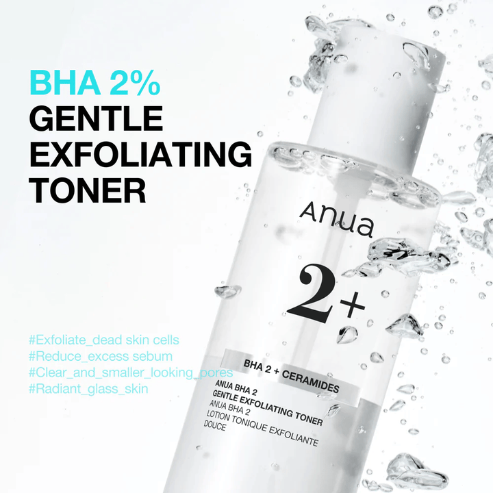 Anua BHA 2% Gentle Exfoliating Toner mit Ceramiden – sanfter BHA-Toner, der verstopfte Poren und überschüssigen Talg reduziert