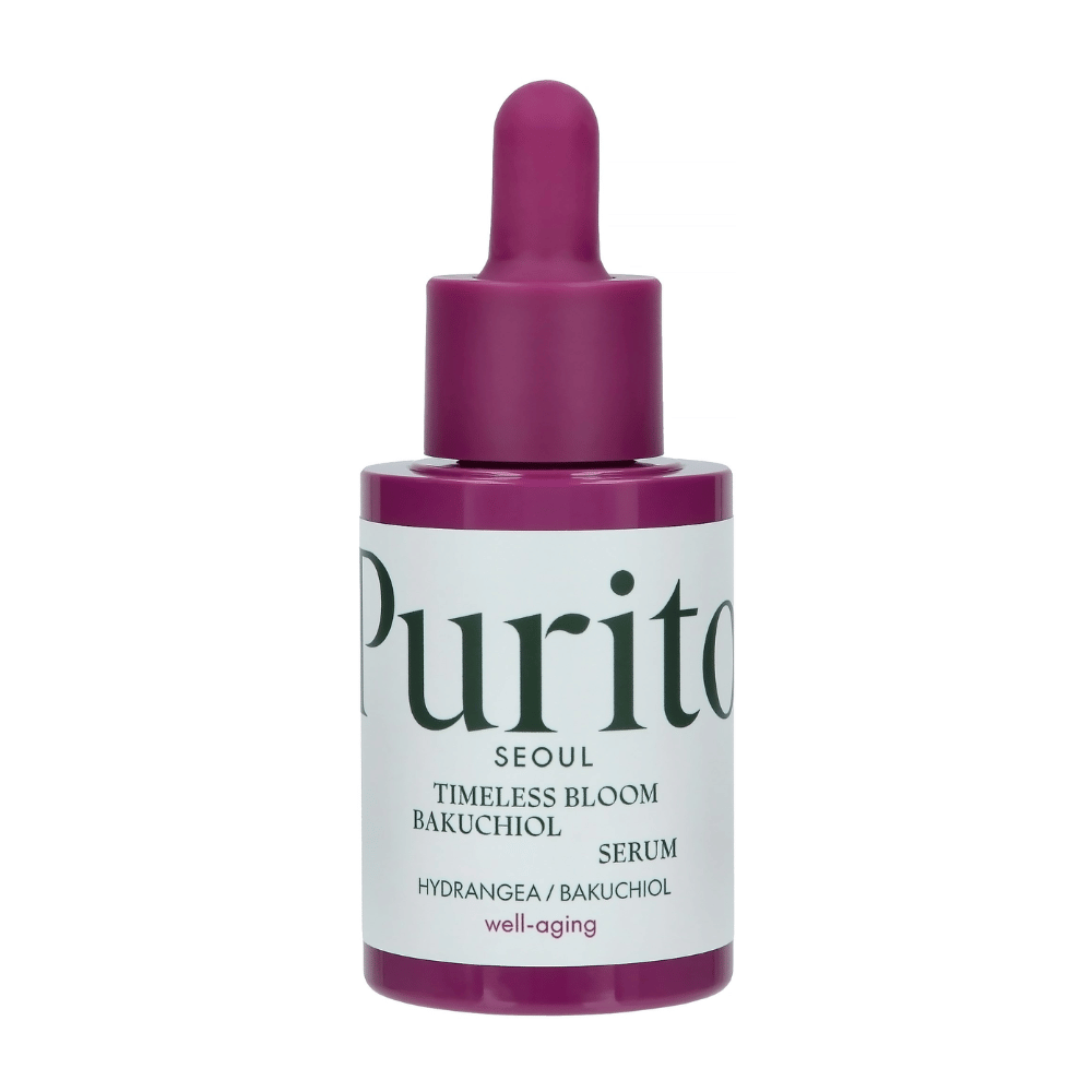 Purito Timeless Bloom Bakuchiol Serum ist ein perfektes Well-Aging-Produkt, das Hortensie und Bakuchiol kombiniert, um die Elastizität der Haut zu verbessern und sichtbare Linien zu reduzieren. Mild und effektiv für alle Hauttypen, ohne Irritationen zu verursachen.