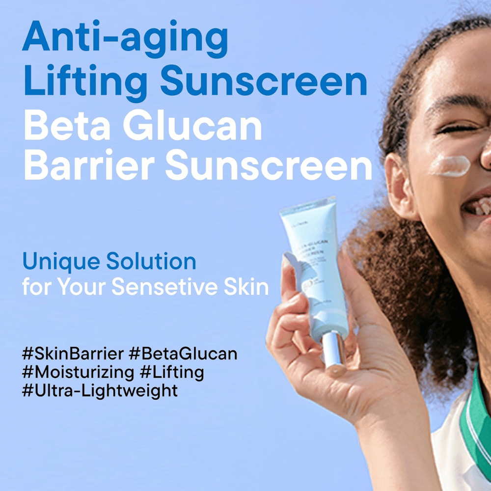 iUNIK Beta-Glucan Barrier Sunscreen SPF50+ PA++++ Sonnenschutz für empfindliche Haut mit Beta-Glucan und Anti-Aging-Peptiden