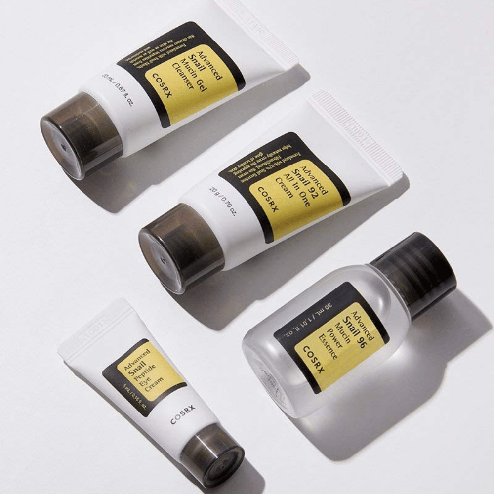 COSRX All About Snail Kit – Reisegrößen mit Snail Gel Cleanser, Snail 92 All In One Cream, Snail 96 Mucin Essence und Snail Peptide Eye Cream