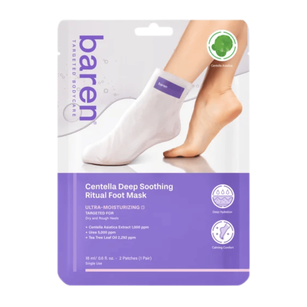 9. Baren Centella Deep Soothing Ritual Foot Mask 18 ml – feuchtigkeitsspendende Fußmaske mit Centella Asiatica und Urea für trockene und raue Füße