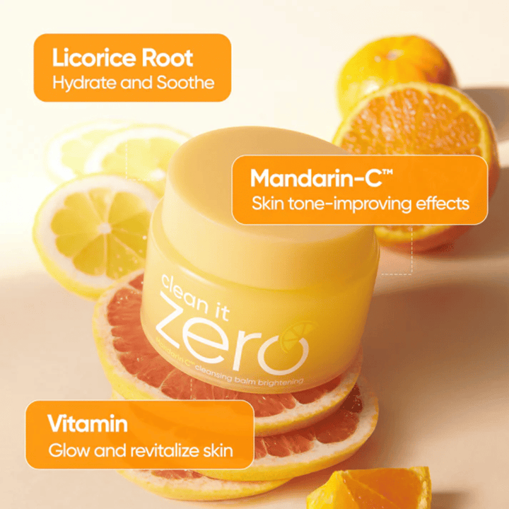Banila Co Clean It Zero Mandarin-C Cleansing Balm mit Orangenextrakt, der den Hautton und die Ausstrahlung verbessert und ungleichmäßiger Haut sowie feinen Linien entgegenwirkt