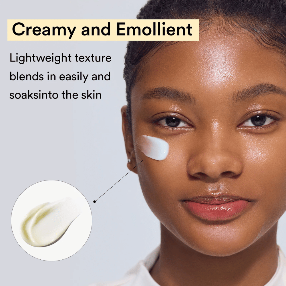 Nahaufnahme der leichten, cremigen Textur von Abib Collagen Eye Crème, die schnell in die Haut einzieht und intensive Feuchtigkeit spendet.