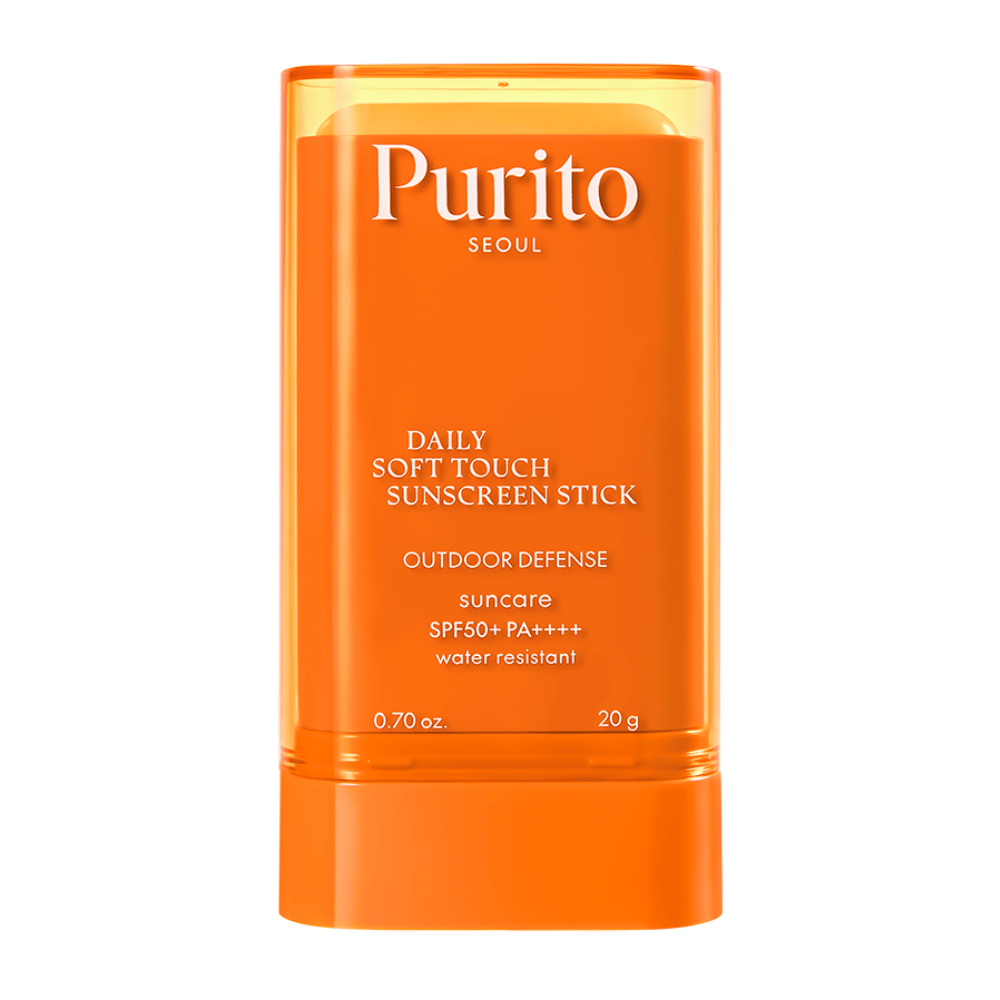 Purito Daily Soft Touch Sunscreen Stick – Sonnenschutz in praktischer Stiftform mit SPF50+ PA++++. Wasserresistent, seidiges Finish und perfekt für Gesicht und Körper. Auch für empfindliche Haut geeignet.