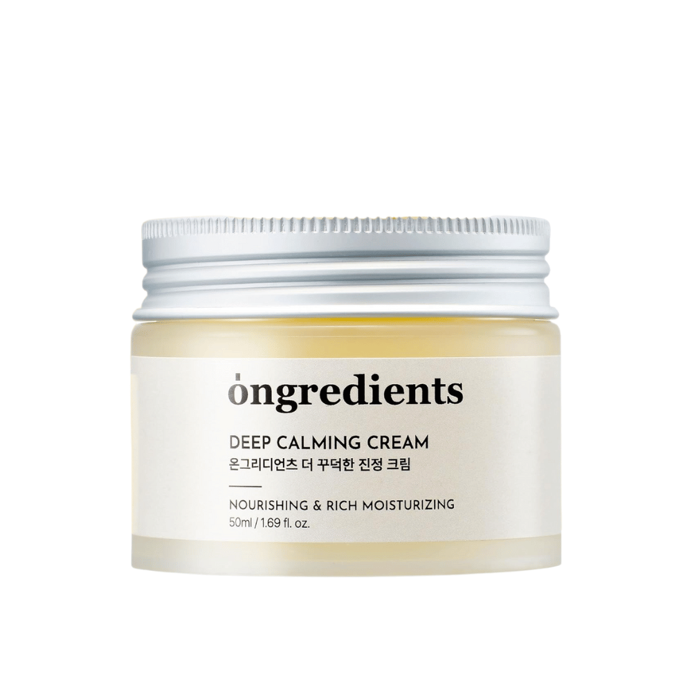 Ongredients Deep Calming Cream – vegane Feuchtigkeitscreme mit Sheabutter und Centella für Pflege, Beruhigung und stärkere Hautbarriere.