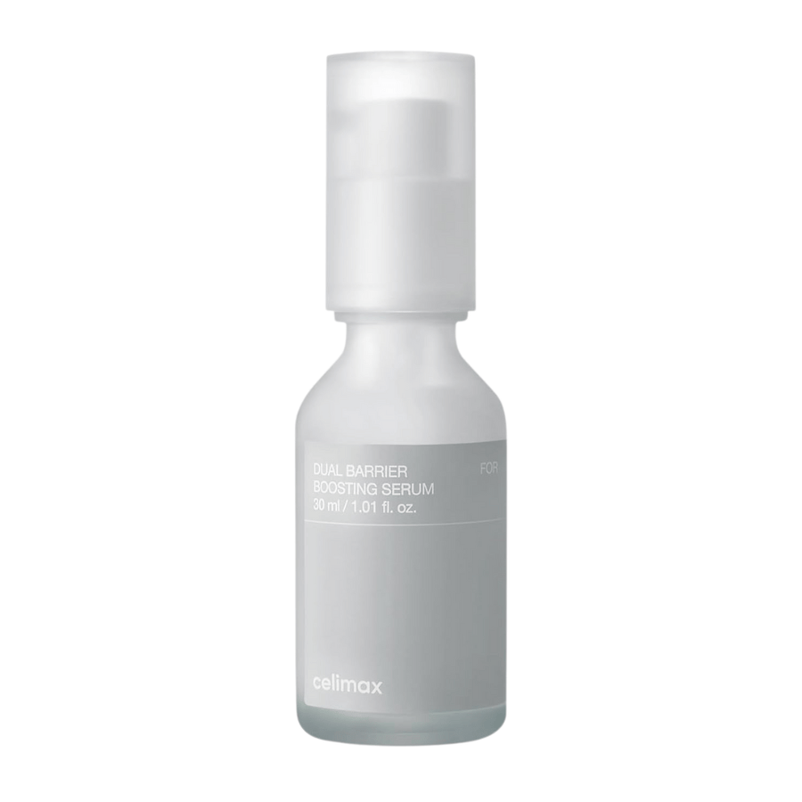 Celimax Dual Barrier Boosting Serum Produktbild auf weißem Hintergrund, koreanisches Serum für empfindliche und trockene Haut.