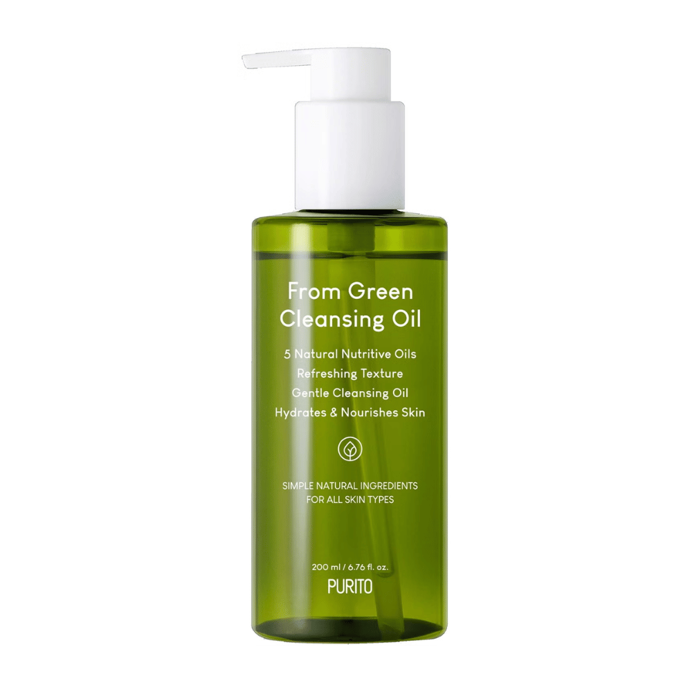 Purito From Green Cleansing Oil ist ein mildes Reinigungsöl, das mit natürlichen, nährstoffreichen Ölen formuliert ist. Es entfernt effektiv Make-up und Unreinheiten, während es die Haut mit Feuchtigkeit versorgt und nährt. Geeignet für alle Hauttypen, hinterlässt es die Haut weich und frisch.