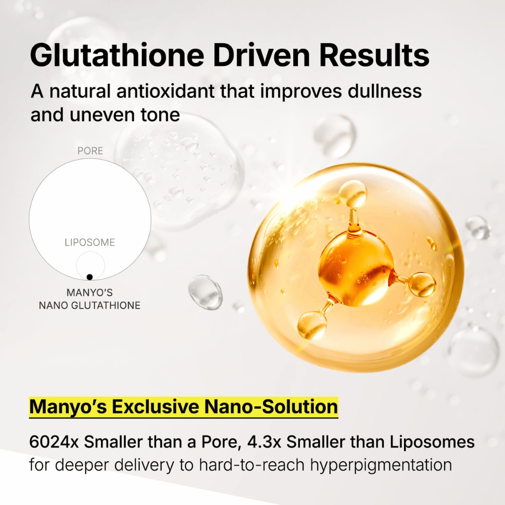 Ma:nyo Glutathione 7 Dark Spot Serum mit Nano-Glutathion für eine tiefenwirksame Behandlung von Pigmentflecken und fahler Haut