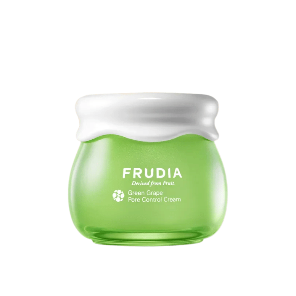 FRUDIA Green Grape Pore Control Cream – porenverfeinernde Gesichtscreme mit grünem Traubenextrakt für fettige und Mischhaut.