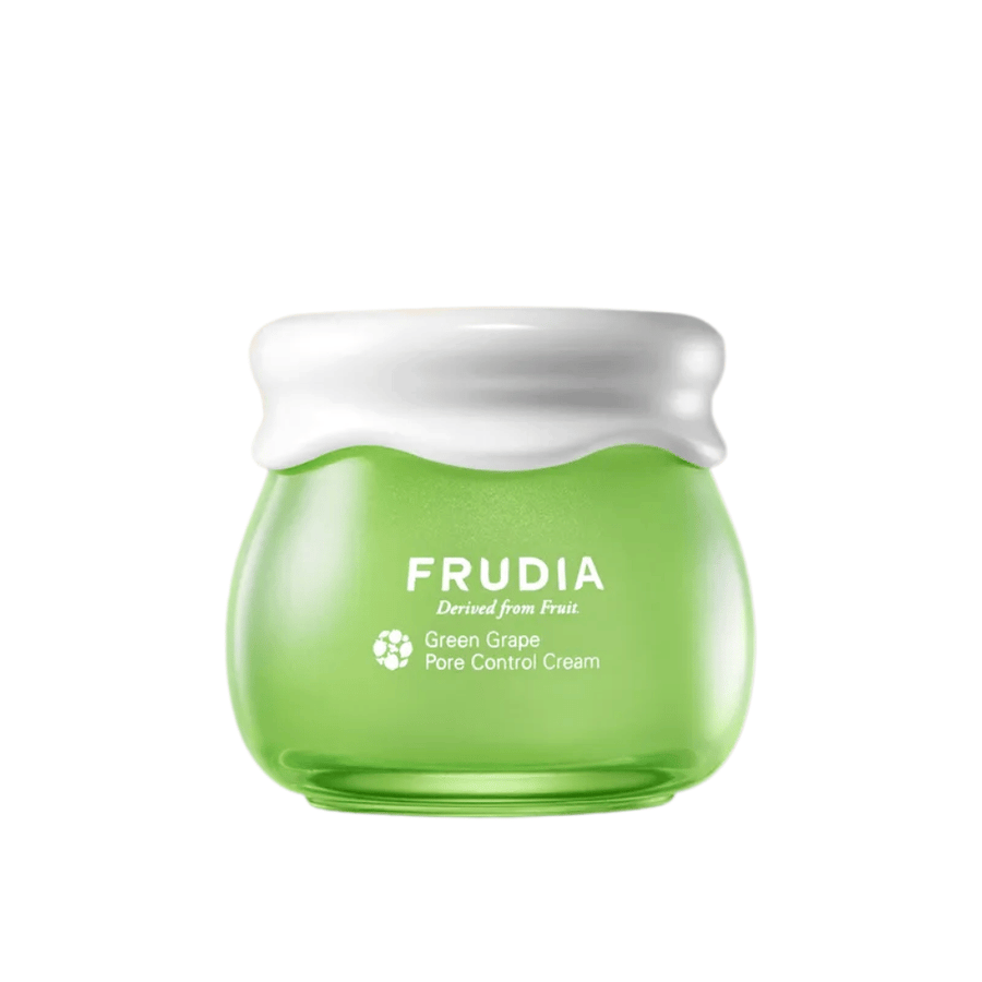 FRUDIA Green Grape Pore Control Cream – porenverfeinernde Gesichtscreme mit grünem Traubenextrakt für fettige und Mischhaut.