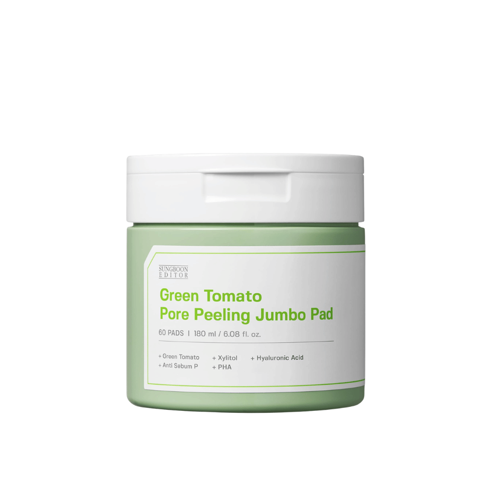 1. SUNGBOON EDITOR Green Tomato Pore Peeling Jumbo Pad 60 Pads – Produktbild der Dose