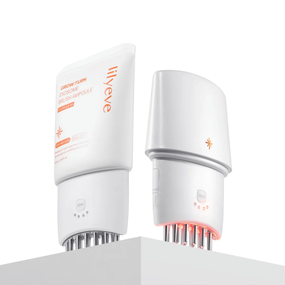 3. Lilyeve GrowTurn Pro – Kopfhautgerät zusammen mit der GrowTurn Exosome Brush Ampoule
