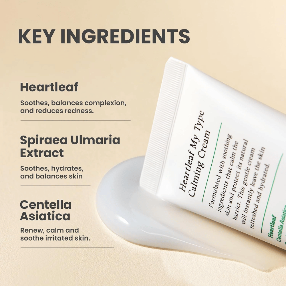 AXIS-Y Heartleaf My Type Calming Cream – Schlüsselinhaltsstoffe mit Heartleaf und Centella Asiatica