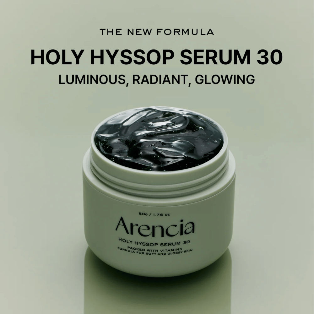 Arencia Holy Hyssop Serum 30 – neues strahlendes Serum mit vitaminreicher Formel, die einen gleichmäßigen, strahlenden und gesunden Hautton verleiht.