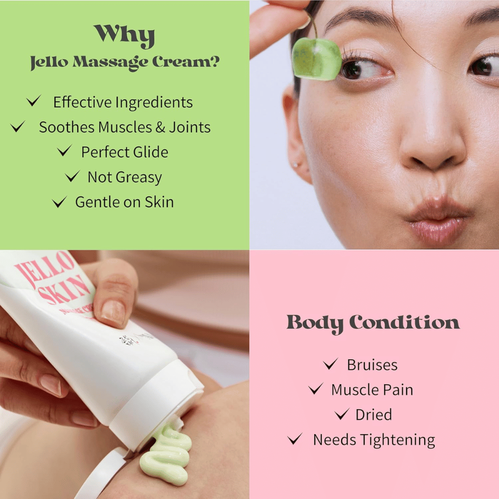 Beauty of Joseon Jello Skin Massage Cream für Gesicht und Körper mit seidigem Gefühl, Feuchtigkeit und massagefreundlicher Formel.