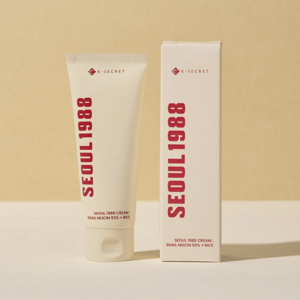 Produktbild mit Verpackung für SEOUL 1988 Cream : Snail Mucin 93% + Rice 100ml