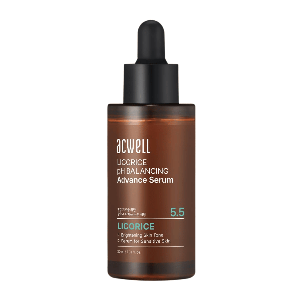 Freigestelltes, sauberes Produktbild von Acwell Licorice pH Balancing Advance Serum auf hellem Hintergrund.