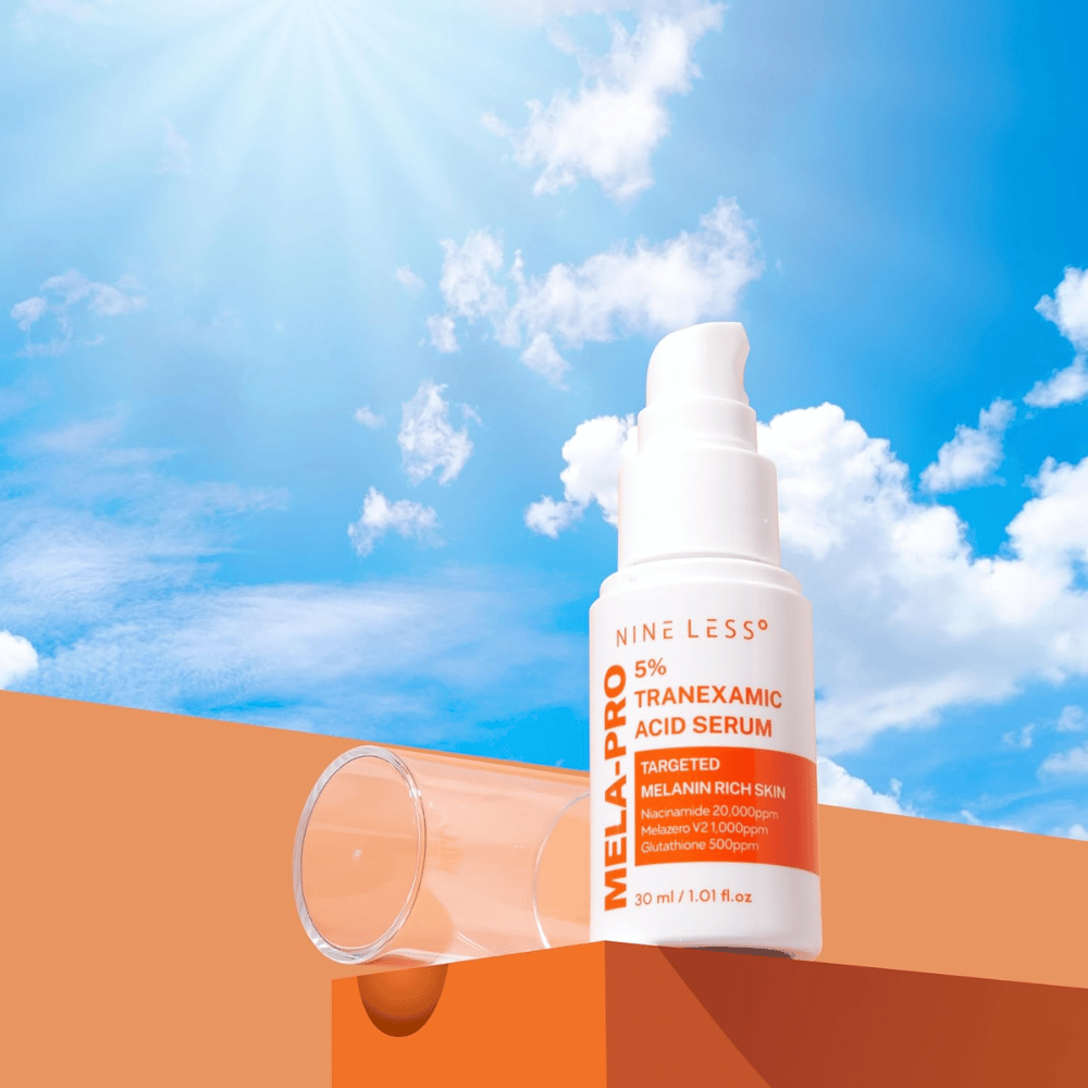 NINE LESS MELA-PRO 5% Tranexamic Acid Serum 30 ml, feuchtigkeitsspendendes Serum, das Hyperpigmentierung reduziert und einen gleichmäßigeren Hautton verleiht.