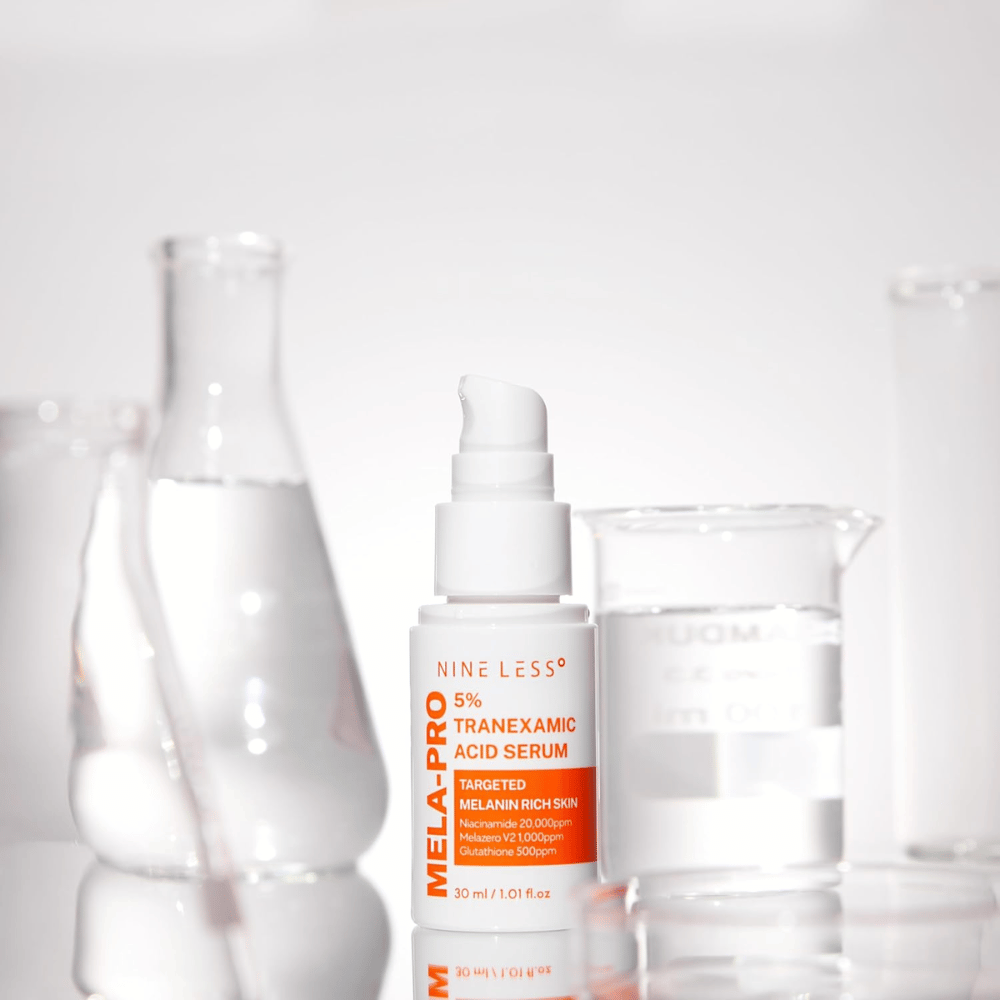 NINE LESS MELA-PRO 5% Tranexamic Acid Serum mit Tranexamsäure und Niacinamid, ausgleichendes Gesichtsserum für klarere Haut.