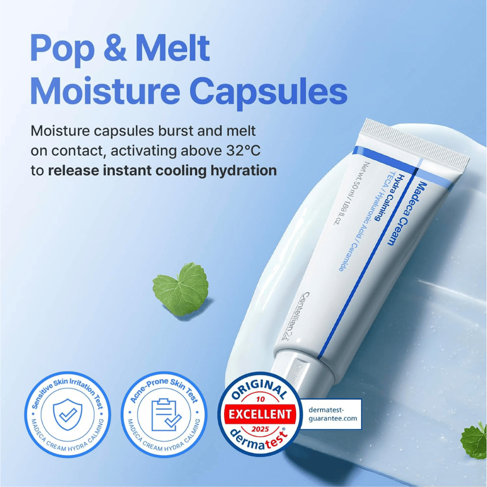 1. Centellian24 Madeca Cream Hydra Calming – feuchtigkeitsspendende Gesichtscreme mit kühlenden Feuchtigkeitskapseln für empfindliche Haut
