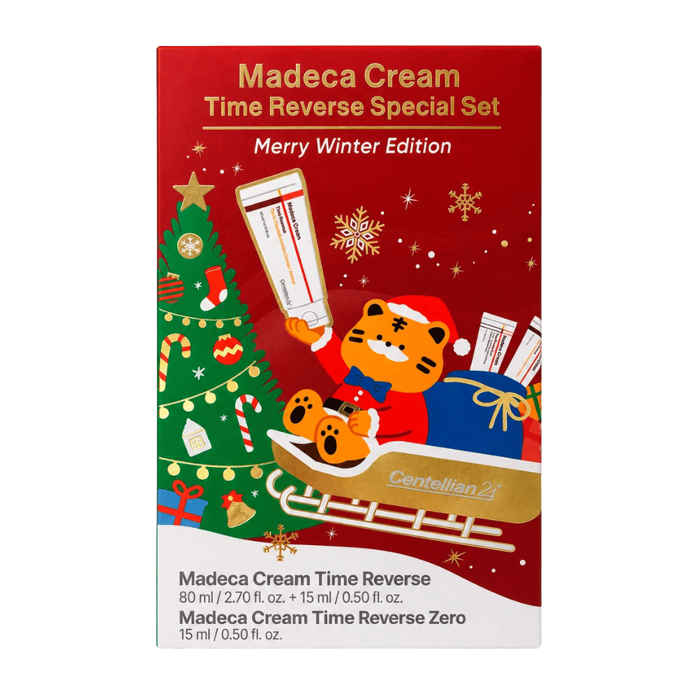 1. Centellian24 Madeca Cream Time Reverse Special Set Merry Winter Edition – Weihnachtsset mit Hautpflege in roter Geschenkverpackung