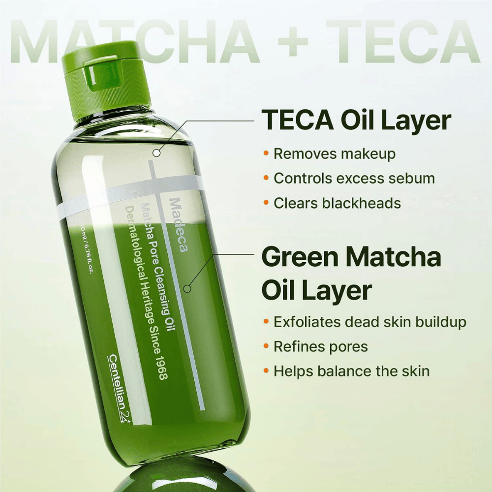 Centellian24 Madeca Matcha Pore Cleansing Oil mit Zweiphasenformel, die Make-up und Talg löst