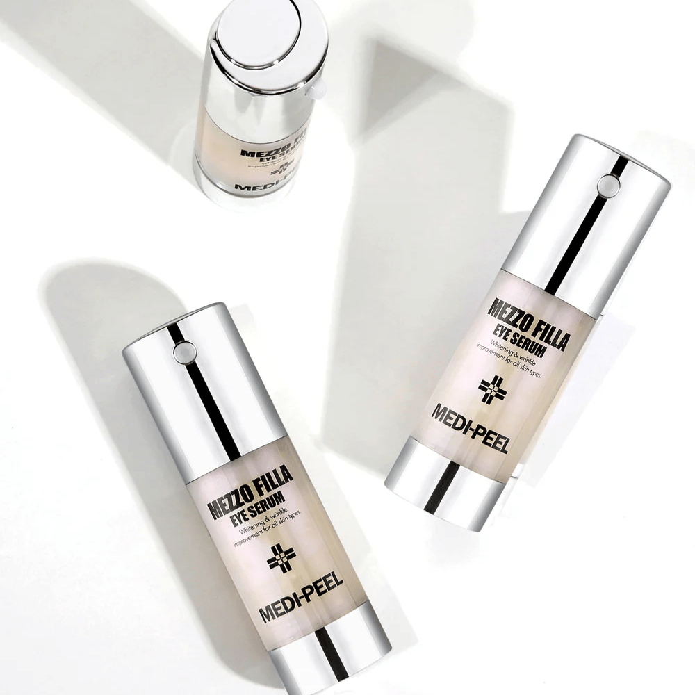 MEDI-PEEL Mezzo Filla Eye Serum aus mehreren Blickwinkeln – koreanisches Augenserum mit Peptiden und Hyaluronsäure für festere Haut und reduzierte Falten um die Augen.