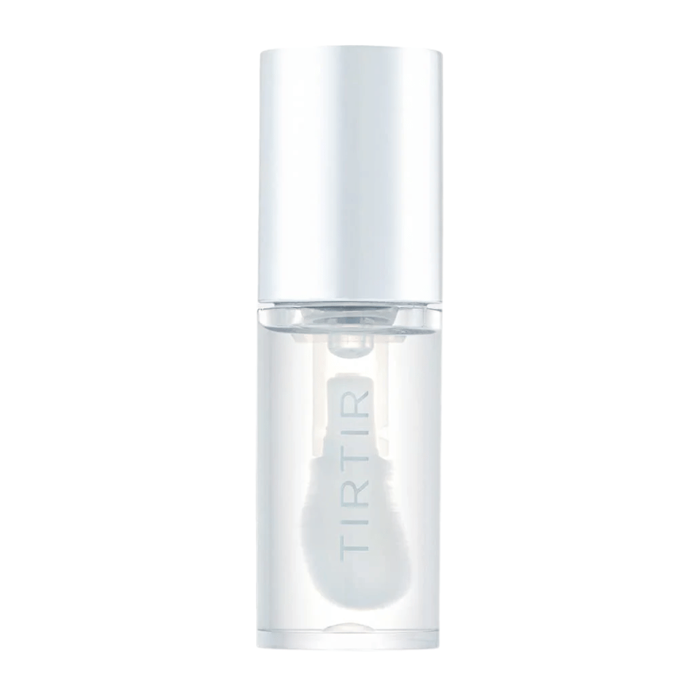 TIRTIR My Glow Lip Oil in transparenter Flasche mit weißem Deckel und minimalistischem Design, freigestellt gegen weißen Hintergrund.