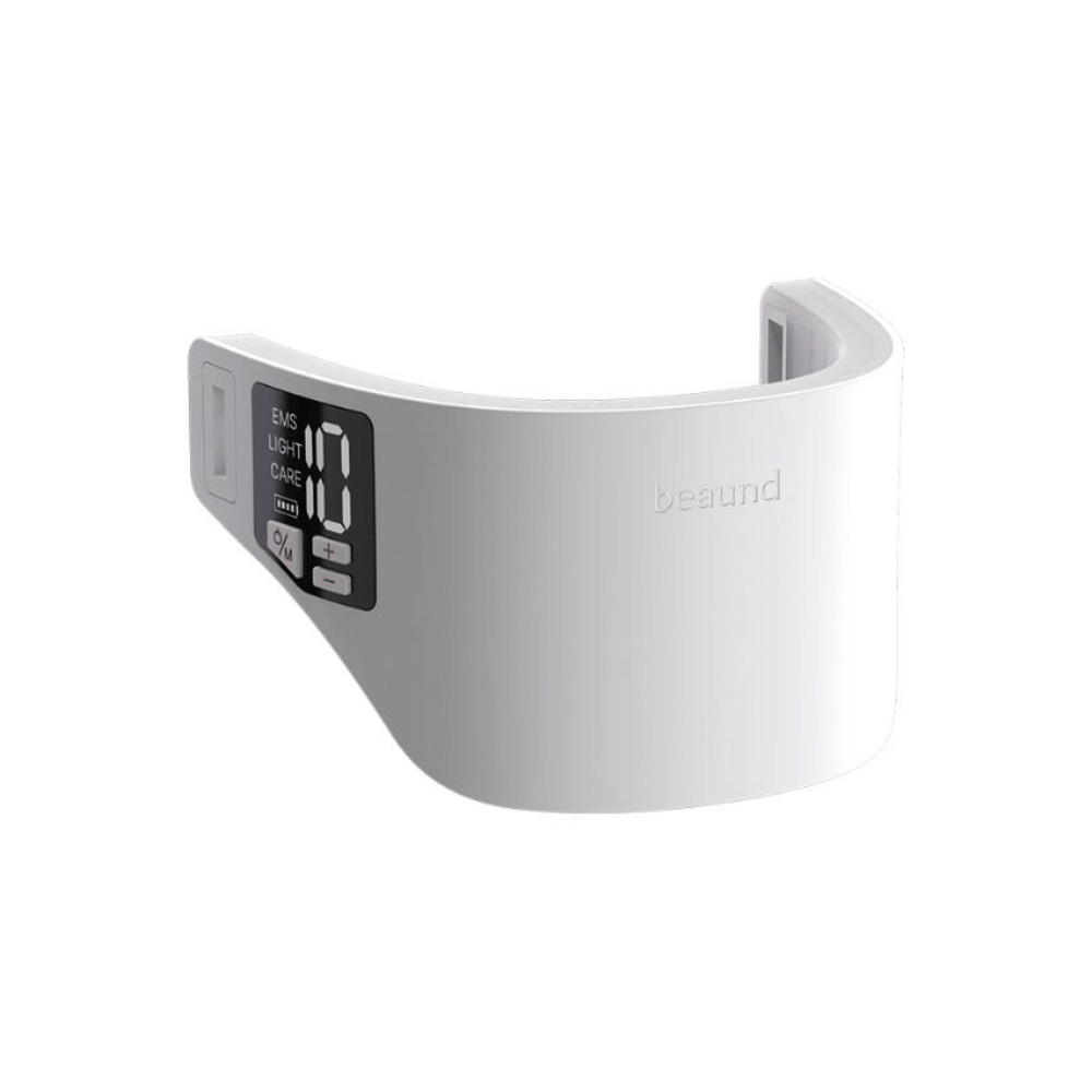 Produktbild von Beaund Neckcera ohne Band. Das ergonomisch geformte Halsgerät ist dafür konzipiert, während der Behandlung bequem um den Halsbereich zu sitzen.