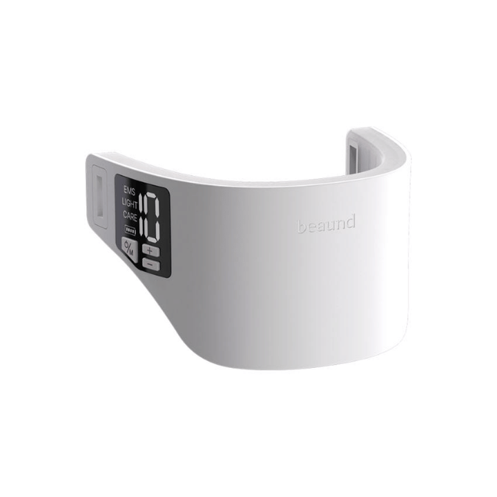 Produktbild von Beaund Neckcera ohne Band. Das ergonomisch geformte Halsgerät ist dafür konzipiert, während der Behandlung bequem um den Halsbereich zu sitzen.