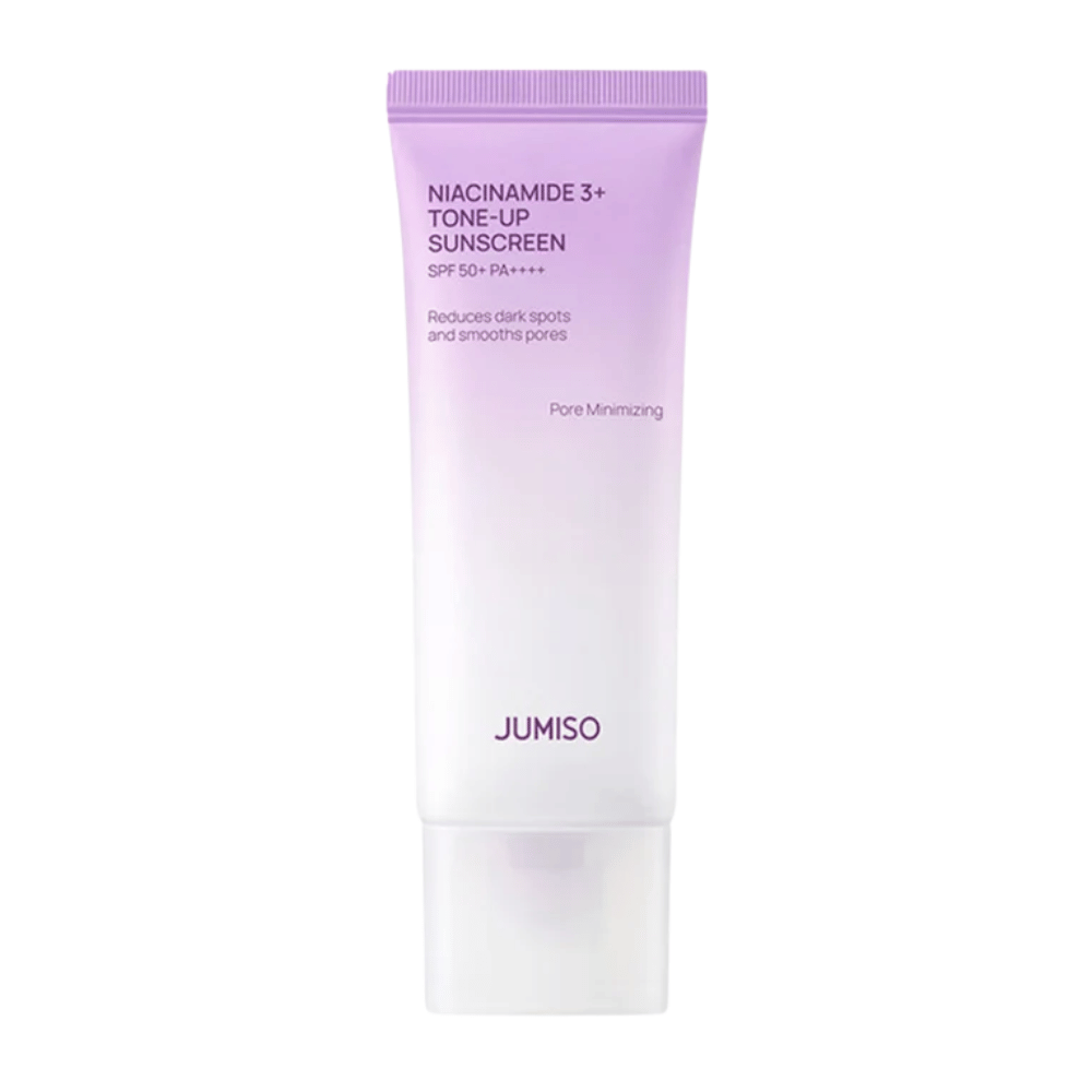 JUMISO Niacinamide 3+ Tone-Up Sunscreen SPF50+ PA++++ 50 ml – koreanische Sonnencreme mit Niacinamid für UV-Schutz, ebenmäßigen Hautton und Ausstrahlung.