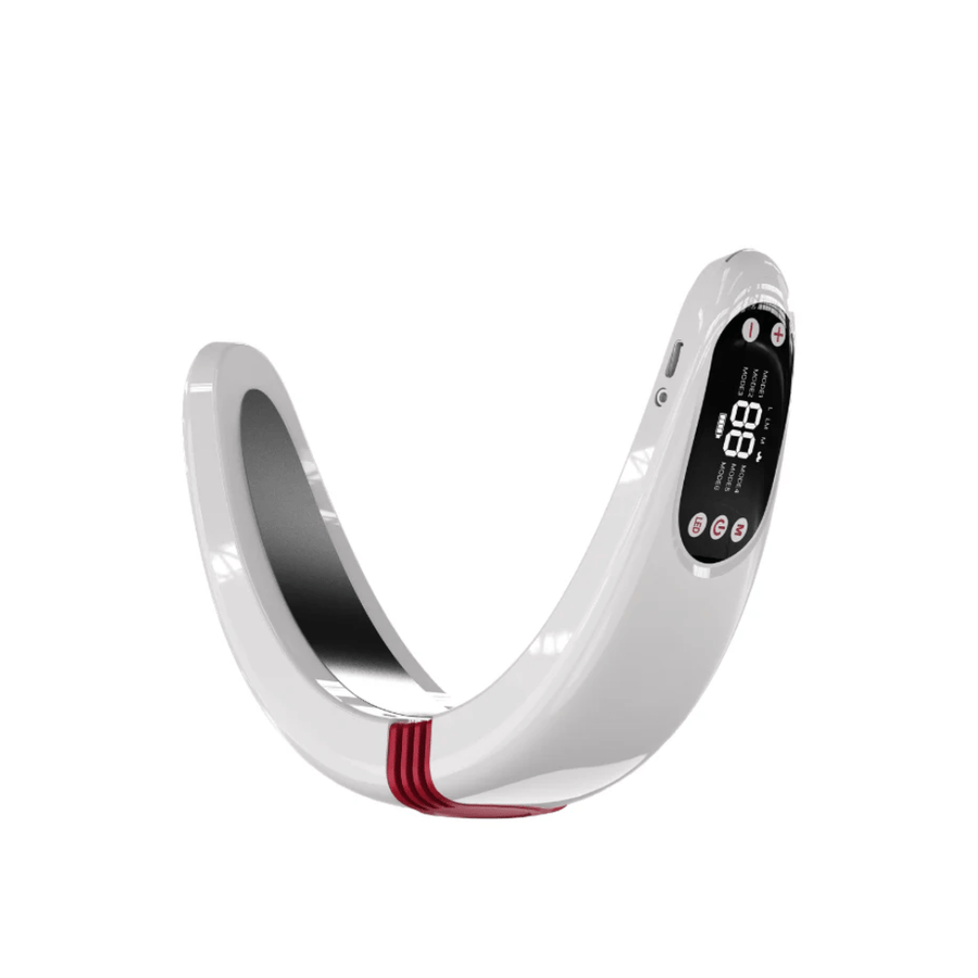 Produktbild von Beaund Nmode Pro mit Fokus auf die glatte Oberfläche, das integrierte Display und die roten Details, die ein modernes und stilvolles Gefühl vermitteln.