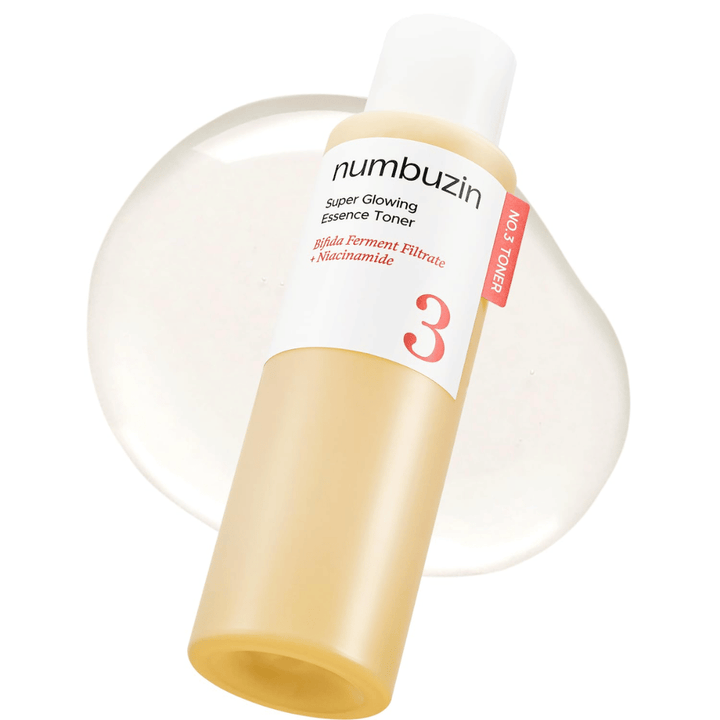 Produktbild von Numbuzin No.3 Super Glowing Essence Toner mit leichter, klarer Formel, die natürlichen Glanz verleiht.
