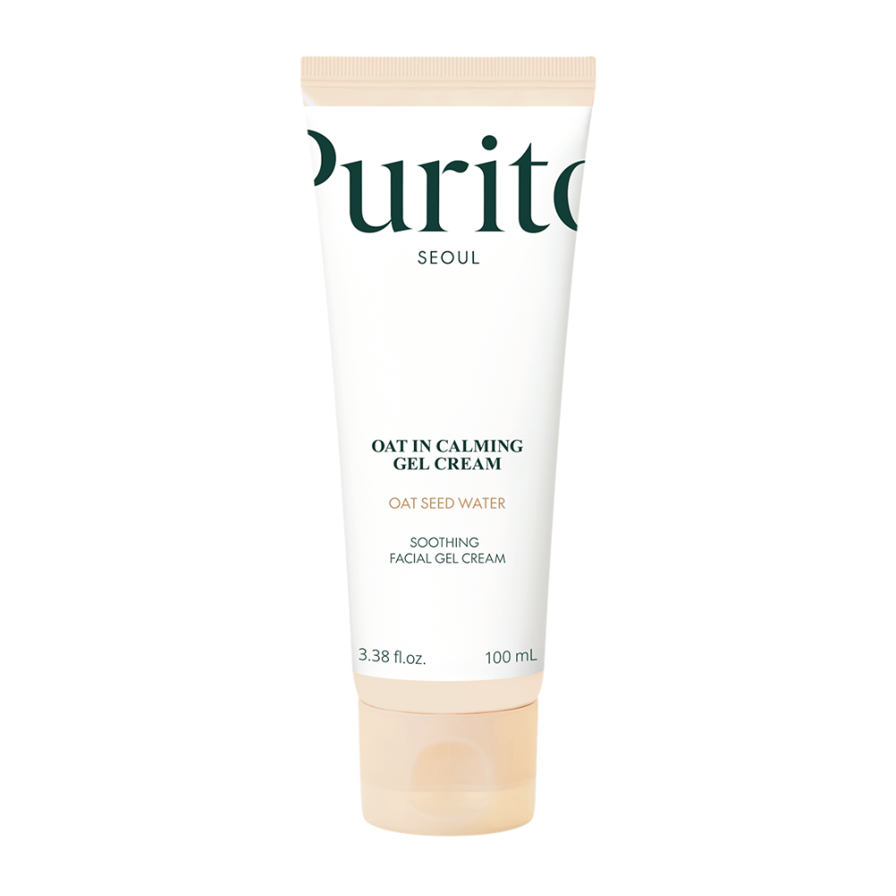 Produktbild von Purito Oat-In Calming Gel Cream 100 ml. Beruhigende Gesichtsgelcreme mit Haferwasser, das die Haut beruhigt und mit Feuchtigkeit versorgt.