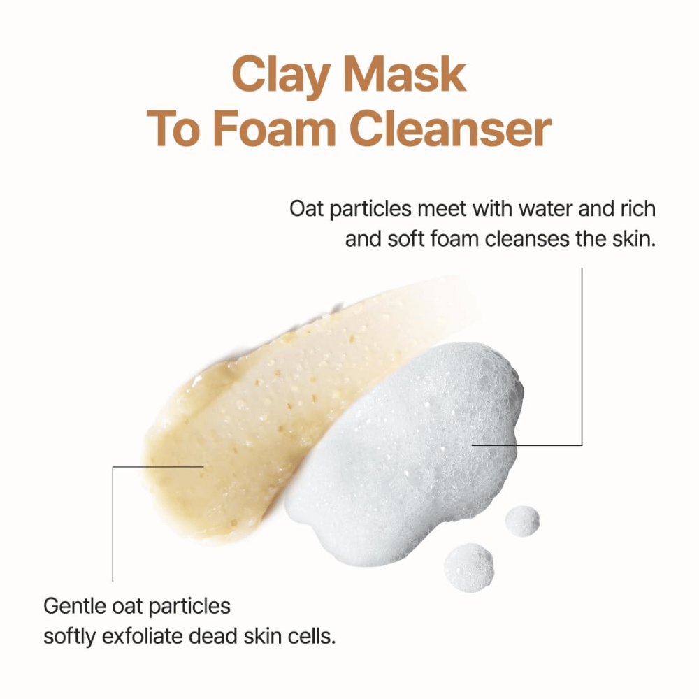 Purito SEOUL Oat In Gentle Exfoliating Face Cleanser – sanfte exfolierende Gesichtsreinigung mit Hafer, die sich von Creme in weichen Schaum verwandelt