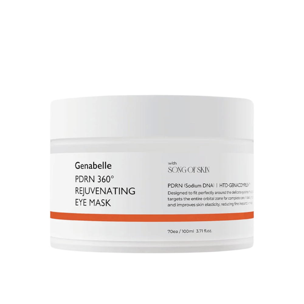 Genabelle PDRN 360° Rejuvenating Eye Mask mit PDRN und 360-Grad-Hydrogelmaske für intensive Feuchtigkeitsversorgung und Pflege der gesamten Augenpartie.