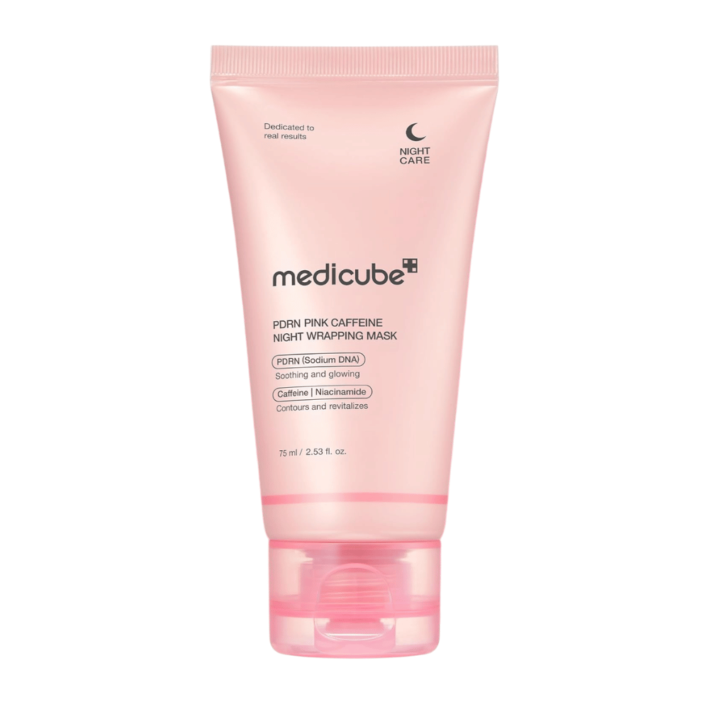 Medicube PDRN Pink Caffeine Night Wrapping Mask 75 ml – koreanische Nachtmaske mit PDRN, Koffein und Niacinamid für Ausstrahlung und Feuchtigkeit.