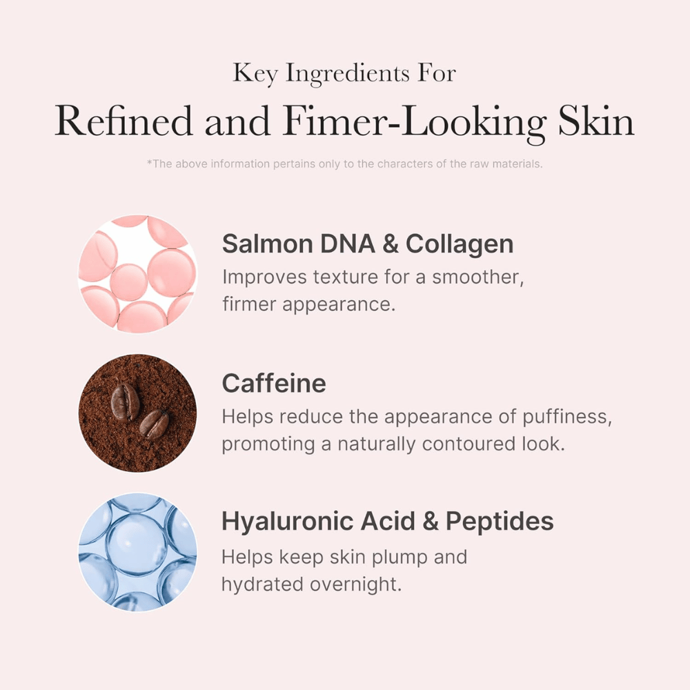 Medicube PDRN Pink Caffeine Night Wrapping Mask mit PDRN, Kollagen, Koffein, Hyaluronsäure und Peptiden für mit Feuchtigkeit versorgte und straffere Haut.