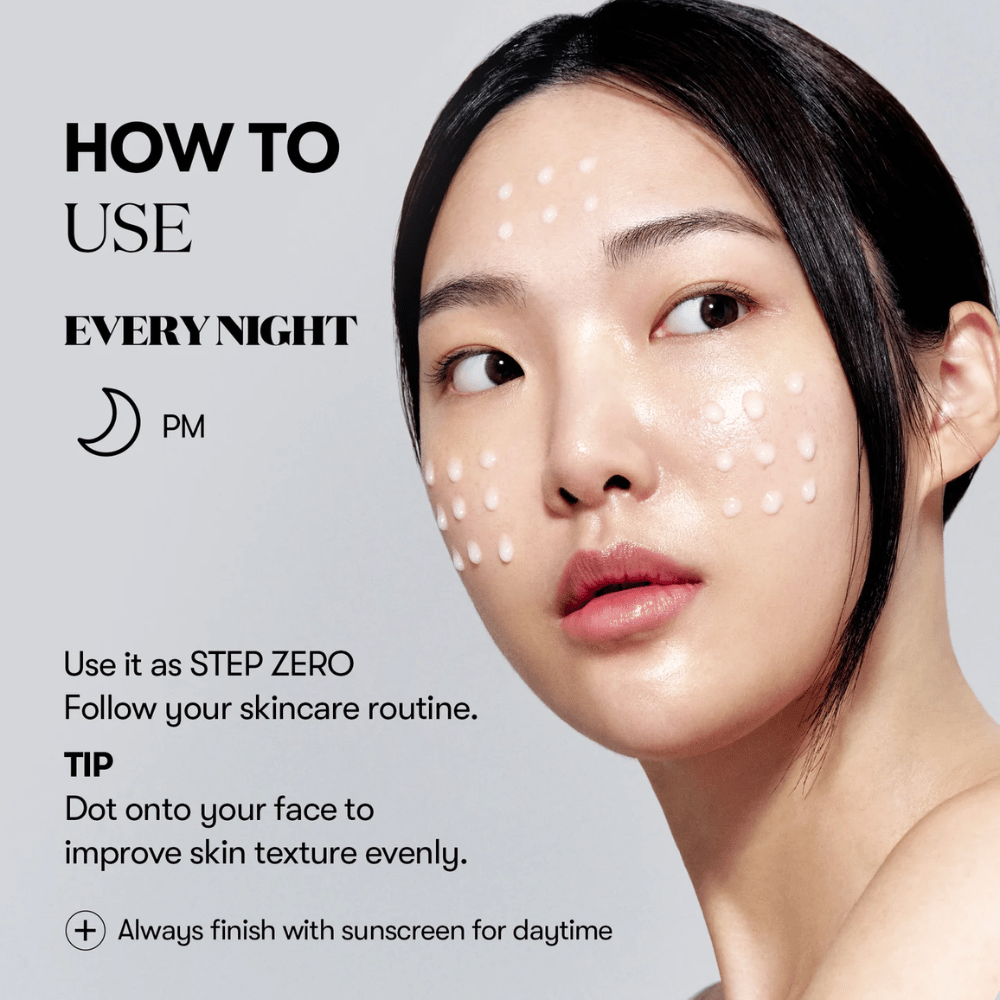 VT Cosmetics PDRN Reedle Shot 100 Wird als erster Schritt der Hautpflegeroutine in kleinen Punkten auf das Gesicht aufgetragen, um die Hautstruktur und Absorption zu verbessern