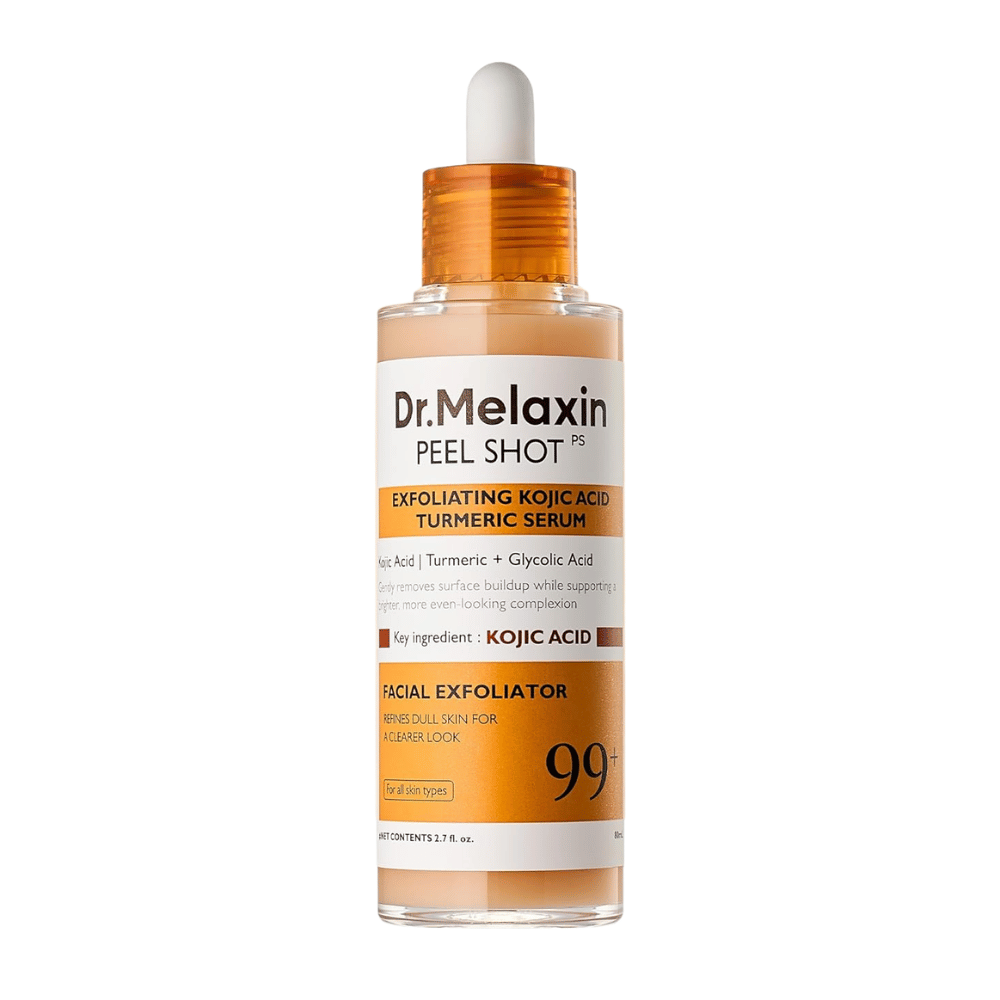 Dr Melaxin Peel Shot Kojic Acid Turmeric Serum 80 ml mit Peeling-Effekt, das die Haut tiefenreinigt und die Ausstrahlung der Haut verbessert