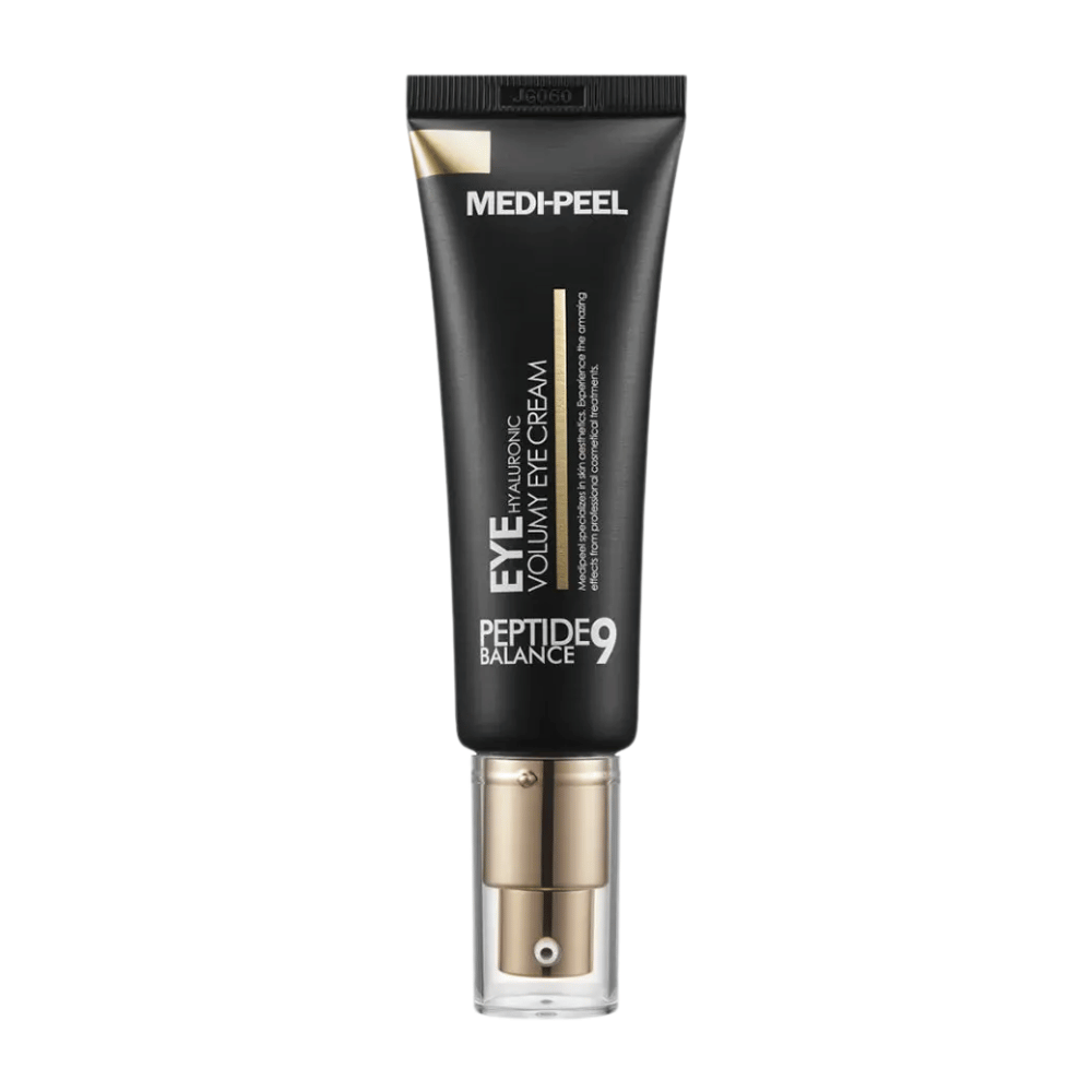 MEDI-PEEL Peptide 9 Hyaluronic Volumy Eye Cream Produktbild – koreanische Augencreme, die tiefenwirksam befeuchtet, die Hautbarriere stärkt und straffere Haut um den Augenbereich verleiht.